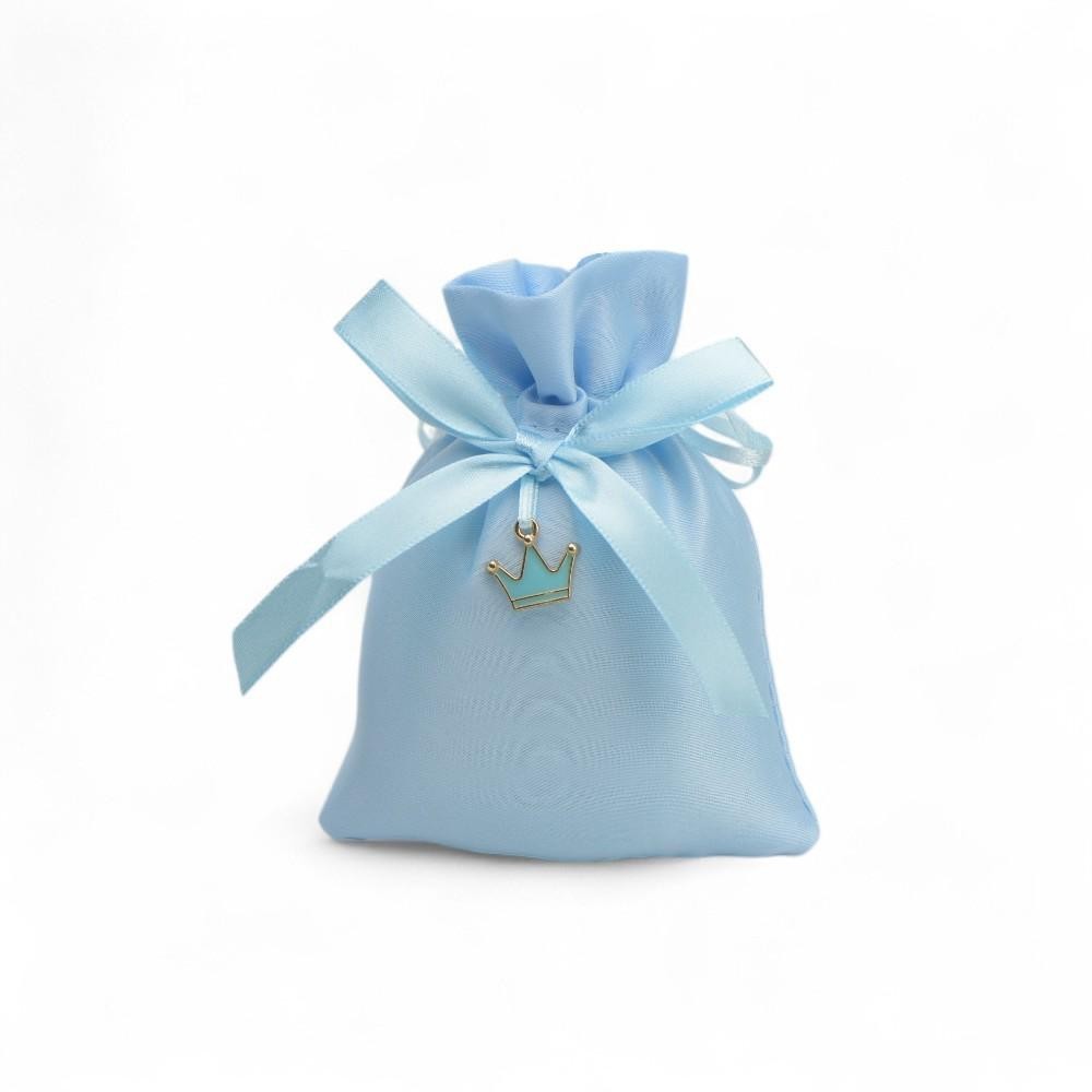 SACCHETTO 9X12CM CON CORONA AZZURRO